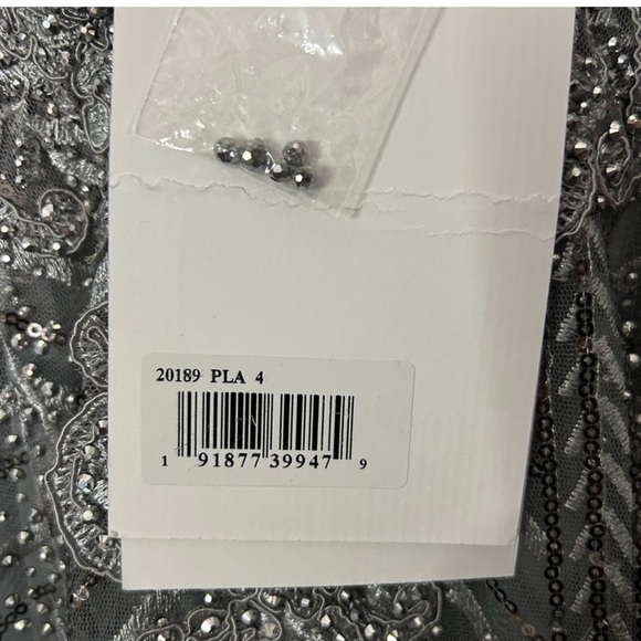 Mac Duggal 20189 NWT EMBELLISHED ILLUSION LONG SLEEVE WRAP OVER A LINE GOWN - Picture 13 of 16